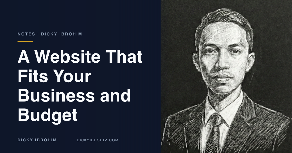 Article cover with the text A Website That Fits Your Business and Budget