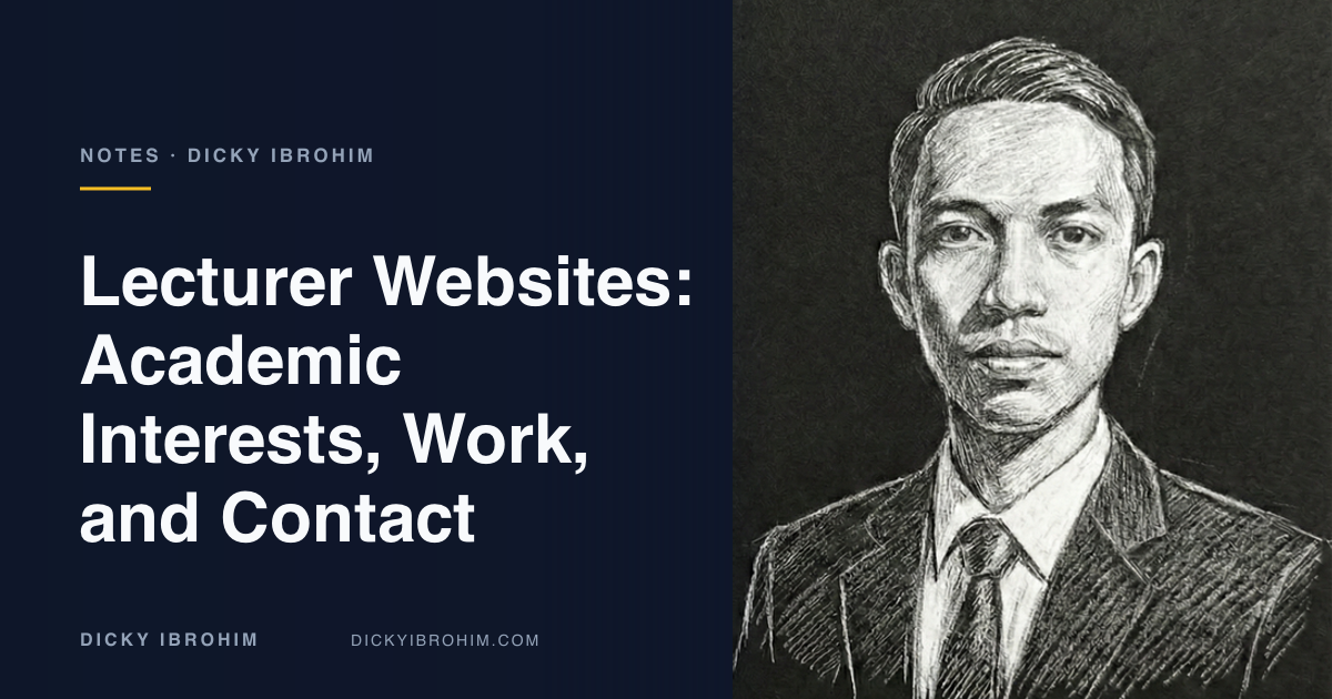 Article cover reading Lecturer Websites: Academic Interests, Work, and Contact