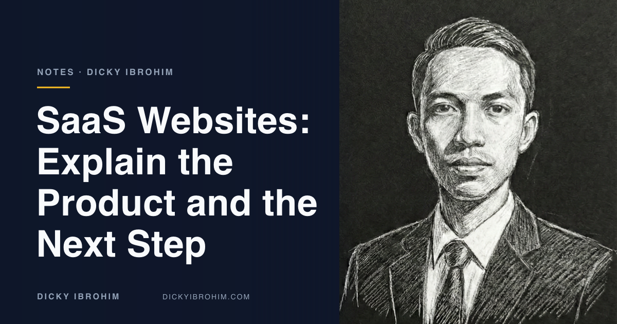 Article cover reading SaaS Websites: Explain the Product and the Next Step