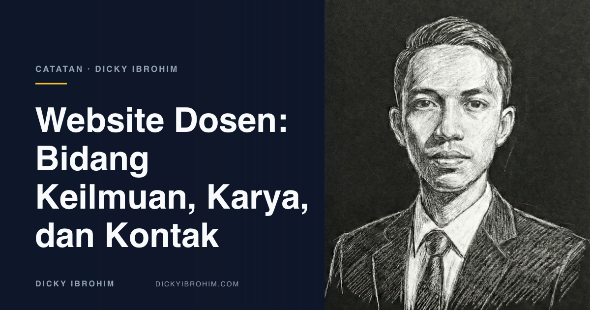 Sampul artikel bertuliskan Website Dosen: Bidang Keilmuan, Karya, dan Kontak
