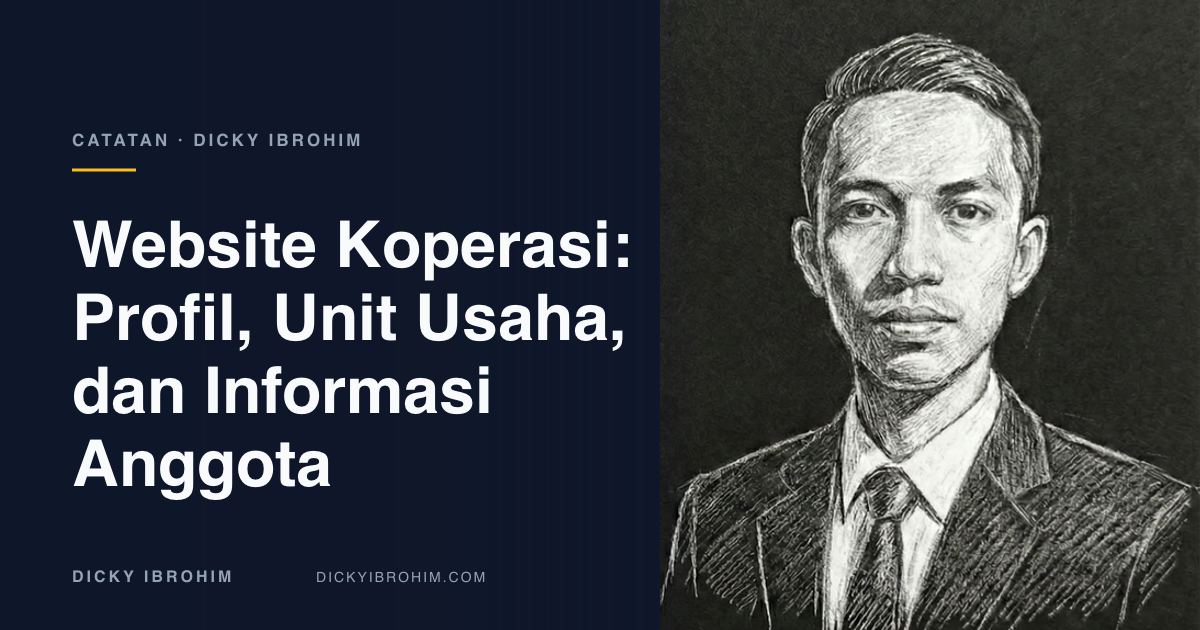 Sampul artikel bertuliskan Website Koperasi: Profil, Unit Usaha, dan Informasi Anggota