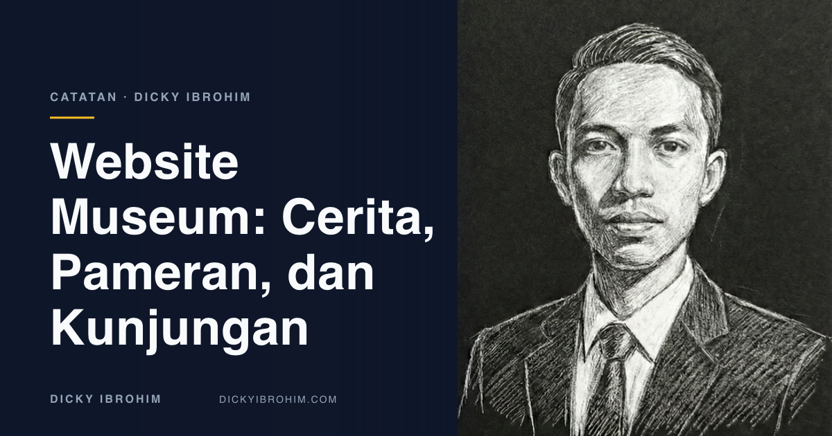 Sampul artikel bertuliskan Website Museum: Cerita, Pameran, dan Kunjungan