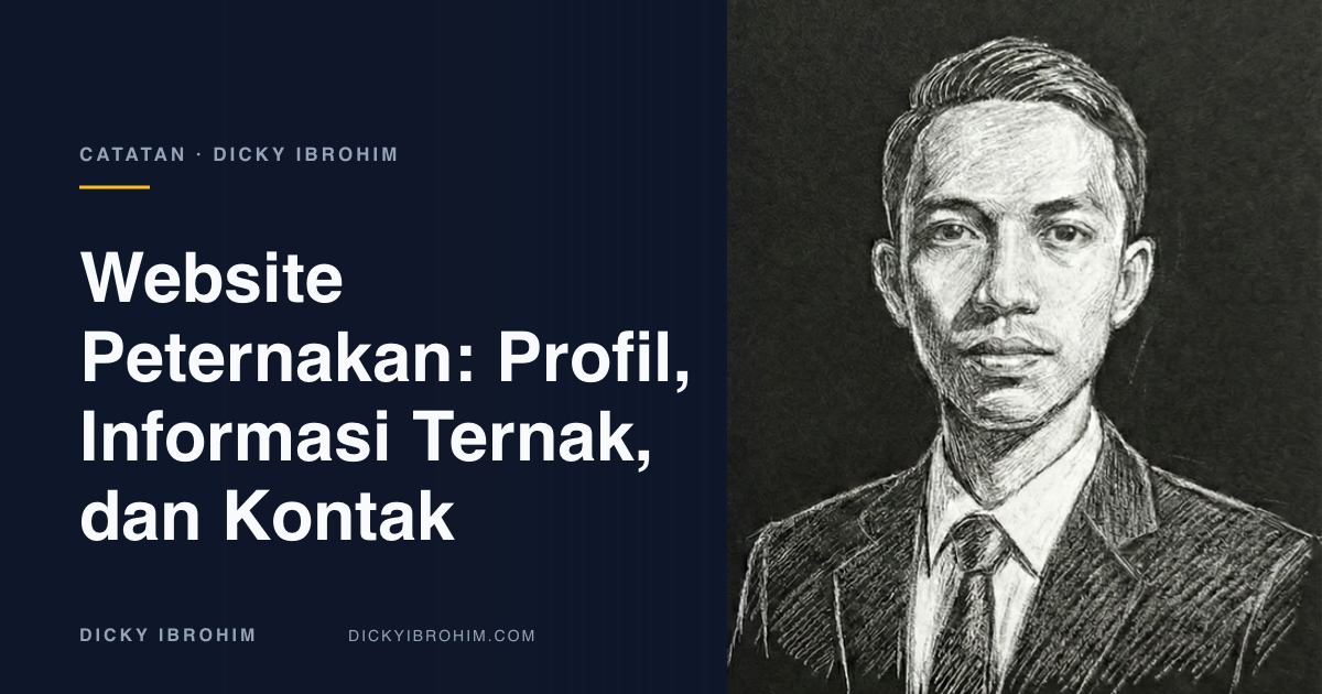 Sampul artikel bertuliskan Website Peternakan: Profil, Informasi Ternak, dan Kontak