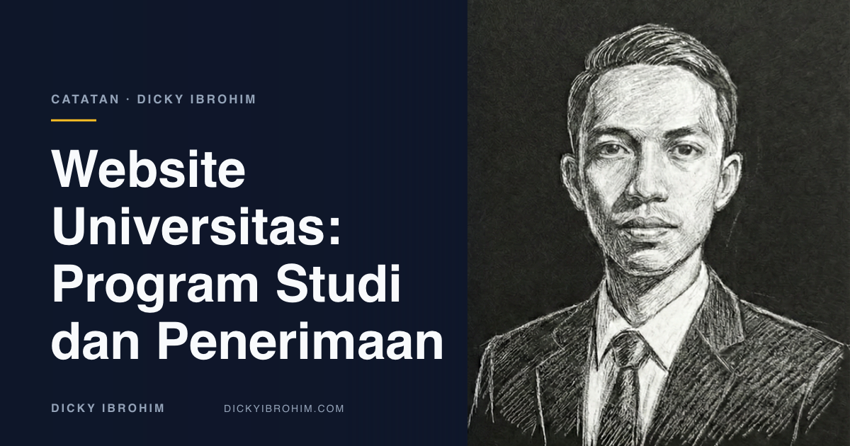 Sampul artikel tentang website universitas untuk profil program dan informasi penerimaan.